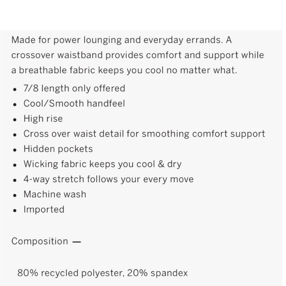 Victoria's Secret High Rise Live On Point Crossover 7/8 Length Leggings size 10 - Picture 13 of 13